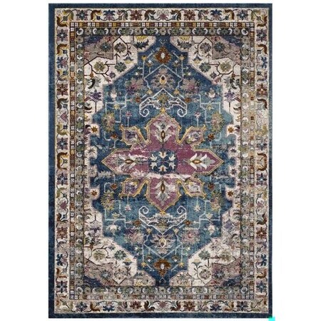Safavieh Aria Power Loom Woven Medium Rectangle Rugs, Blue and Creme - 4 x 6 ft. ARA160B-4